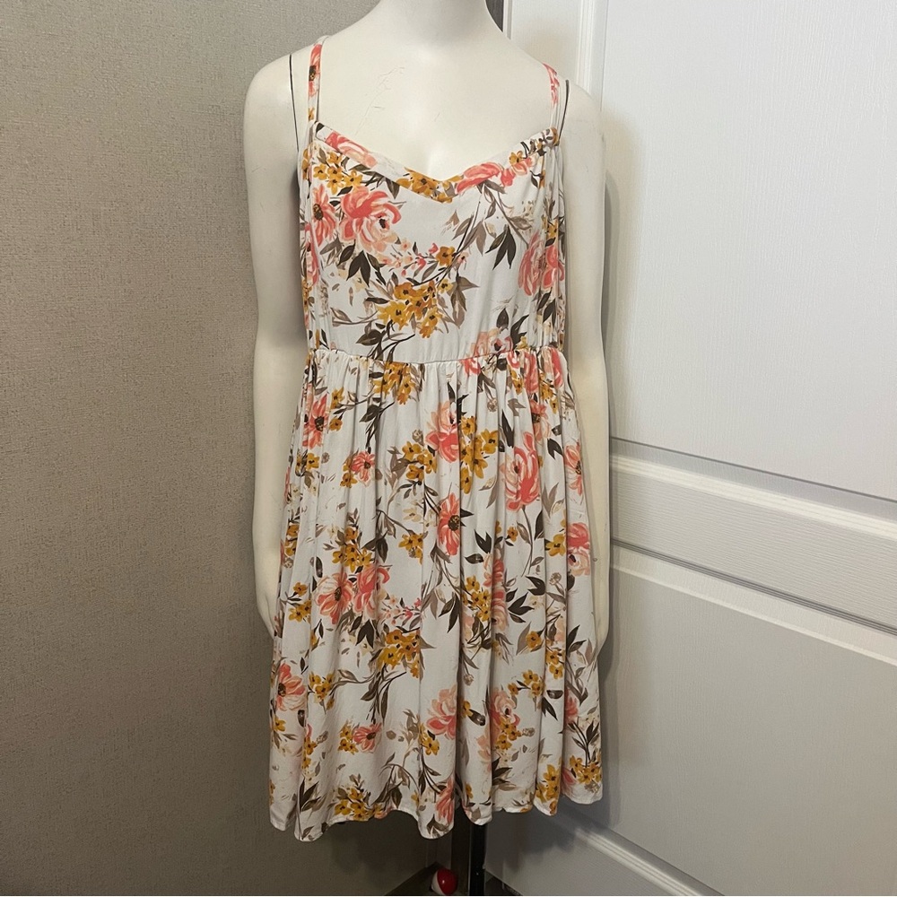 Torrid Ivory Floral Challis Mini Dress